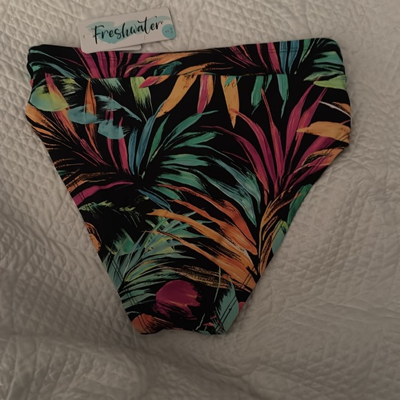 Women's Banded High Leg Swim Bottoms Tropical Design Size Small (4-6) - Picture 3 of 3